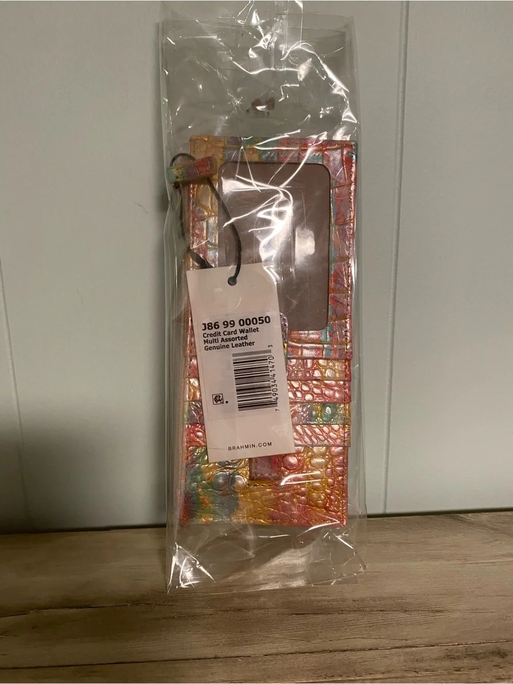 NWT Brahmin Colorful Croc-Embossed Long Credit Card Wallet - Multicolor